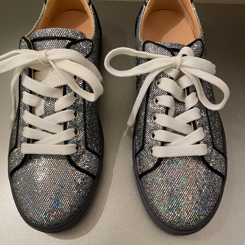 Christian Louboutin Seava Glitter Disco Ball Tennis Shoes (Size 38 - US Size 8)